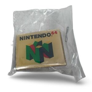 Vintage Nintendo 64‎ N64 Logo Gold Tone Lapel Pin New Sealed Retro Gaming 1990s